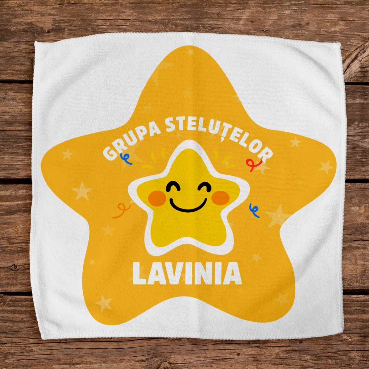 Toalla personalizada con texto - Estrellitas