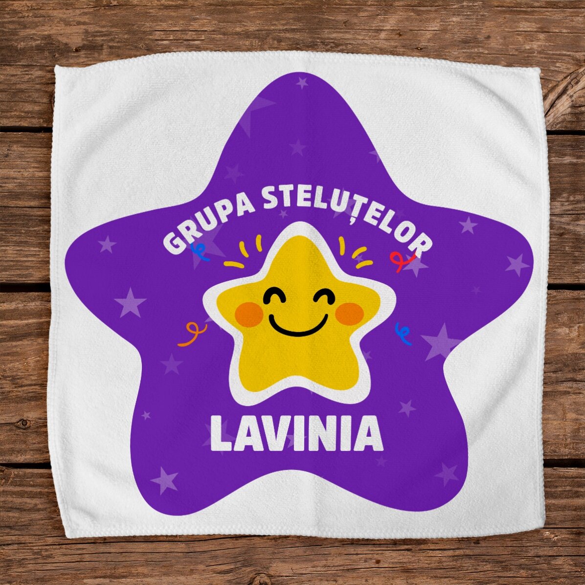 Toalla personalizada con texto - Estrellitas