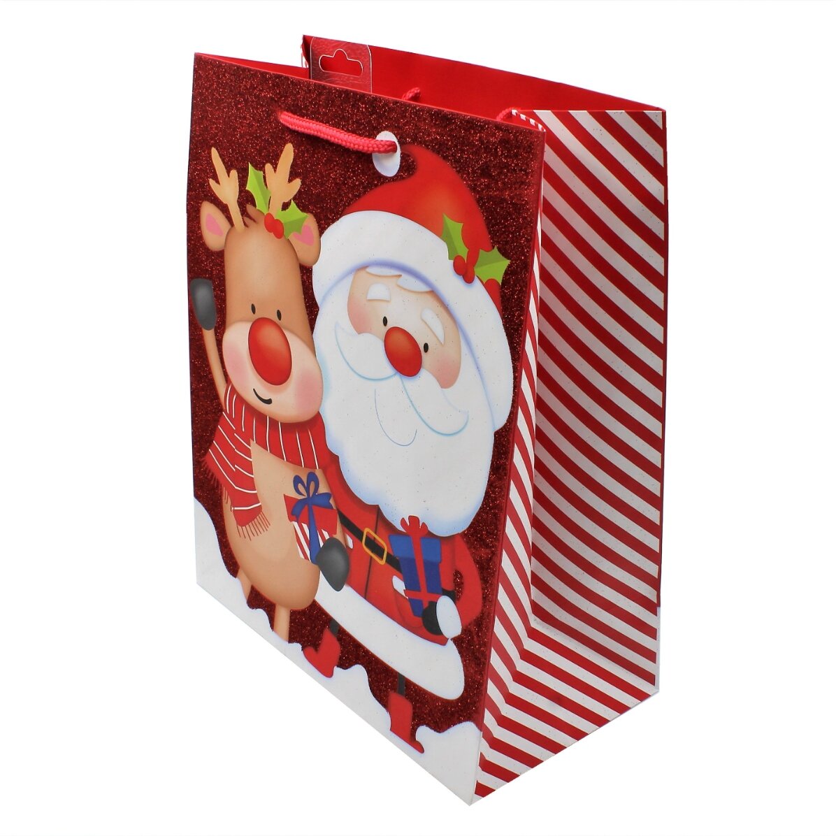 Bolsa de regalo - modelo de Papá Noel con renos