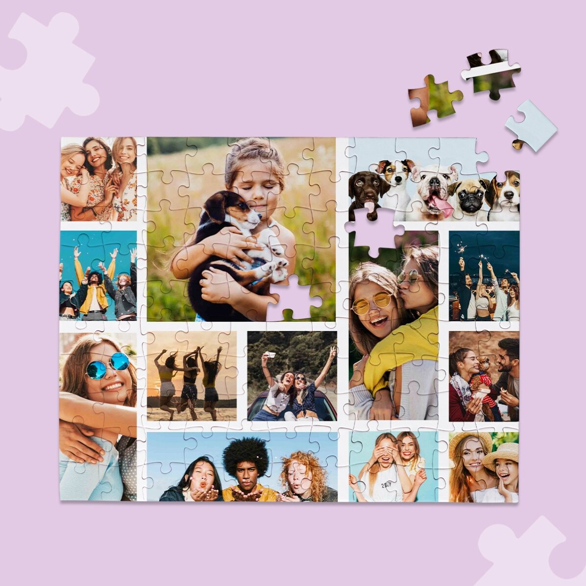 Rompecabezas personalizado con 13 fotos de 24 x 19 cm
