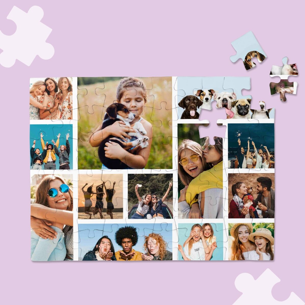 Rompecabezas personalizado con 13 fotos