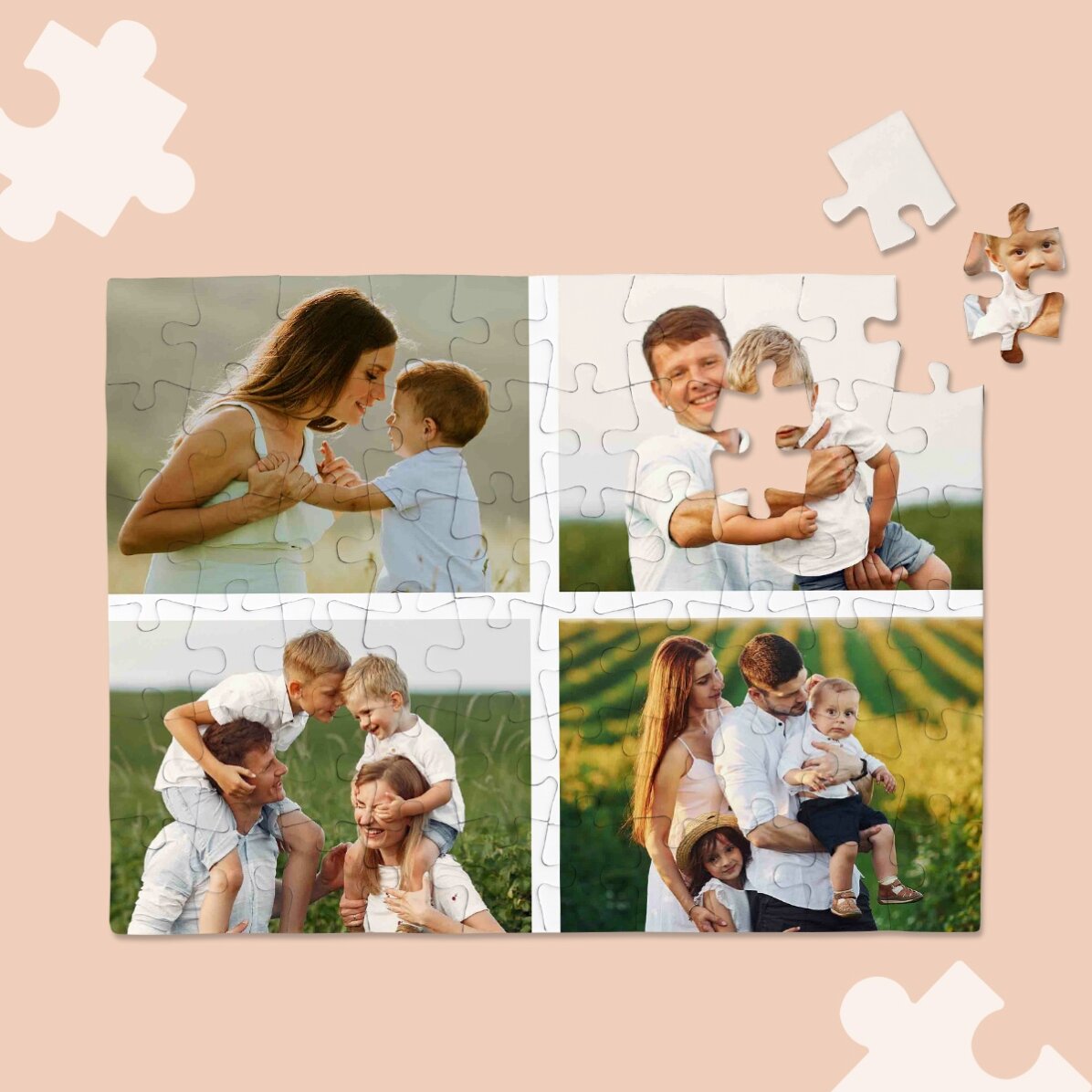 Rompecabezas personalizado con 4 fotos de 20 x 15 cm