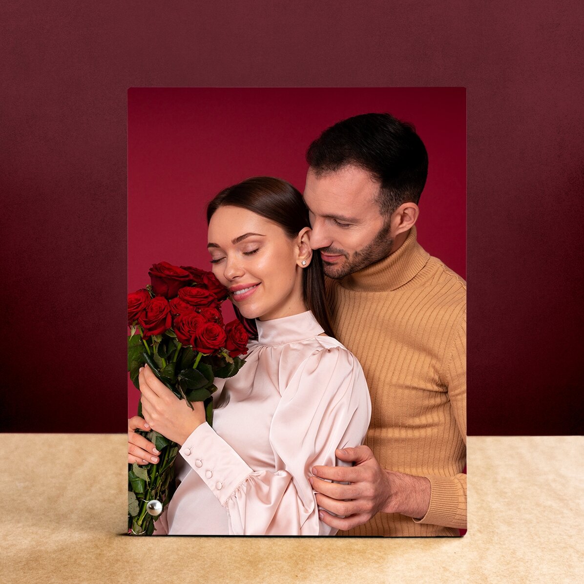 Marco de fotos de escritorio personalizado con una foto de retrato