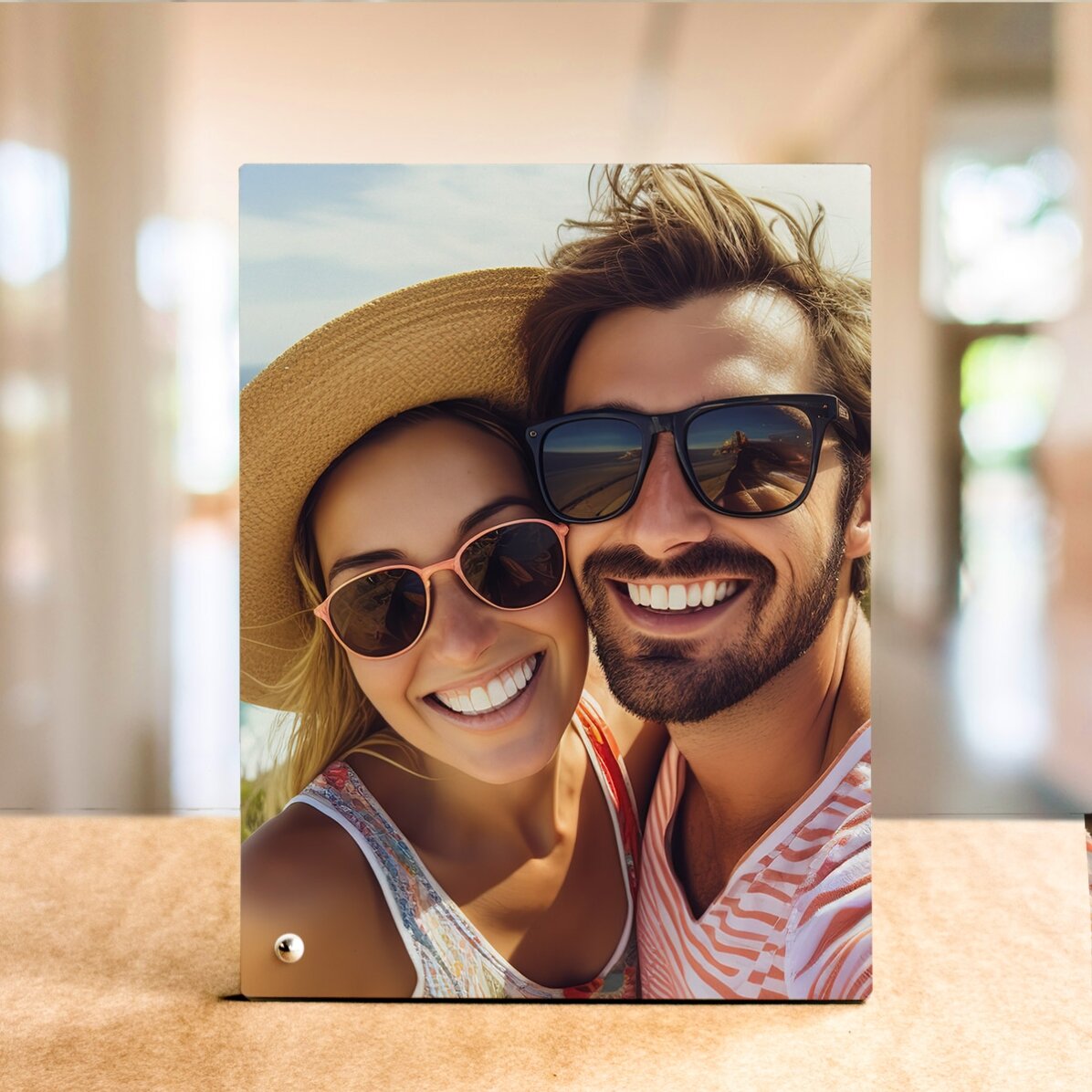 Marco de fotos de escritorio personalizado con una foto de retrato