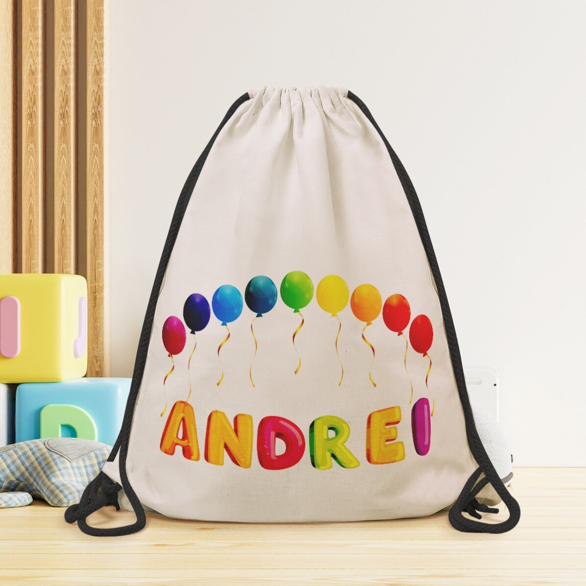 Mochila personalizada con nombre - Globos de colores