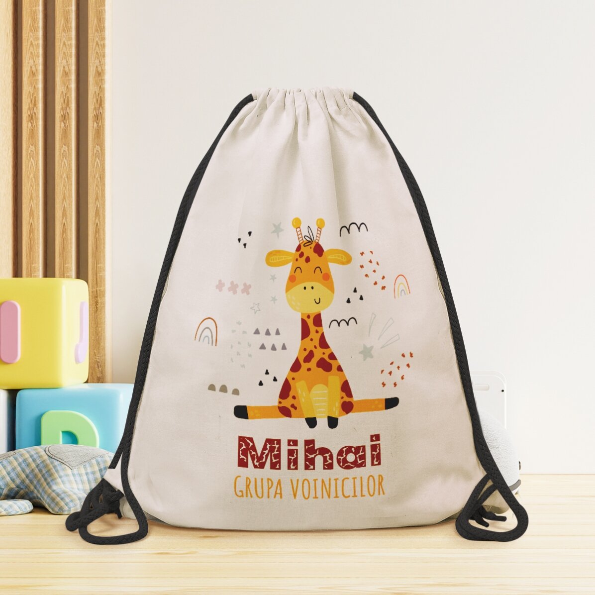 Mochila personalizada con nombre - Jirafa