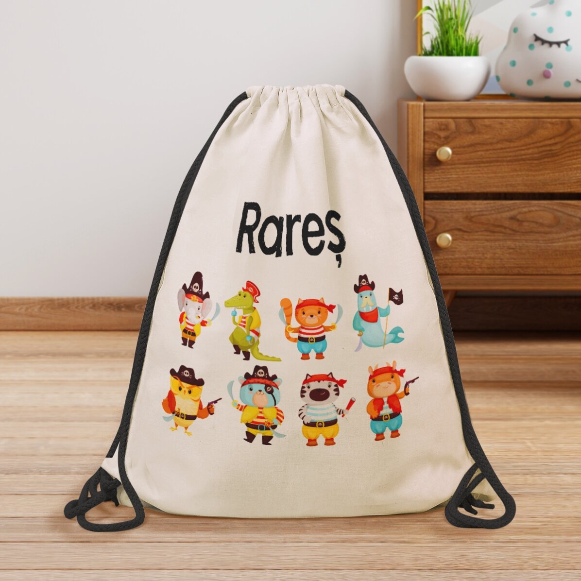 Mochila personalizada con nombre - Piratas
