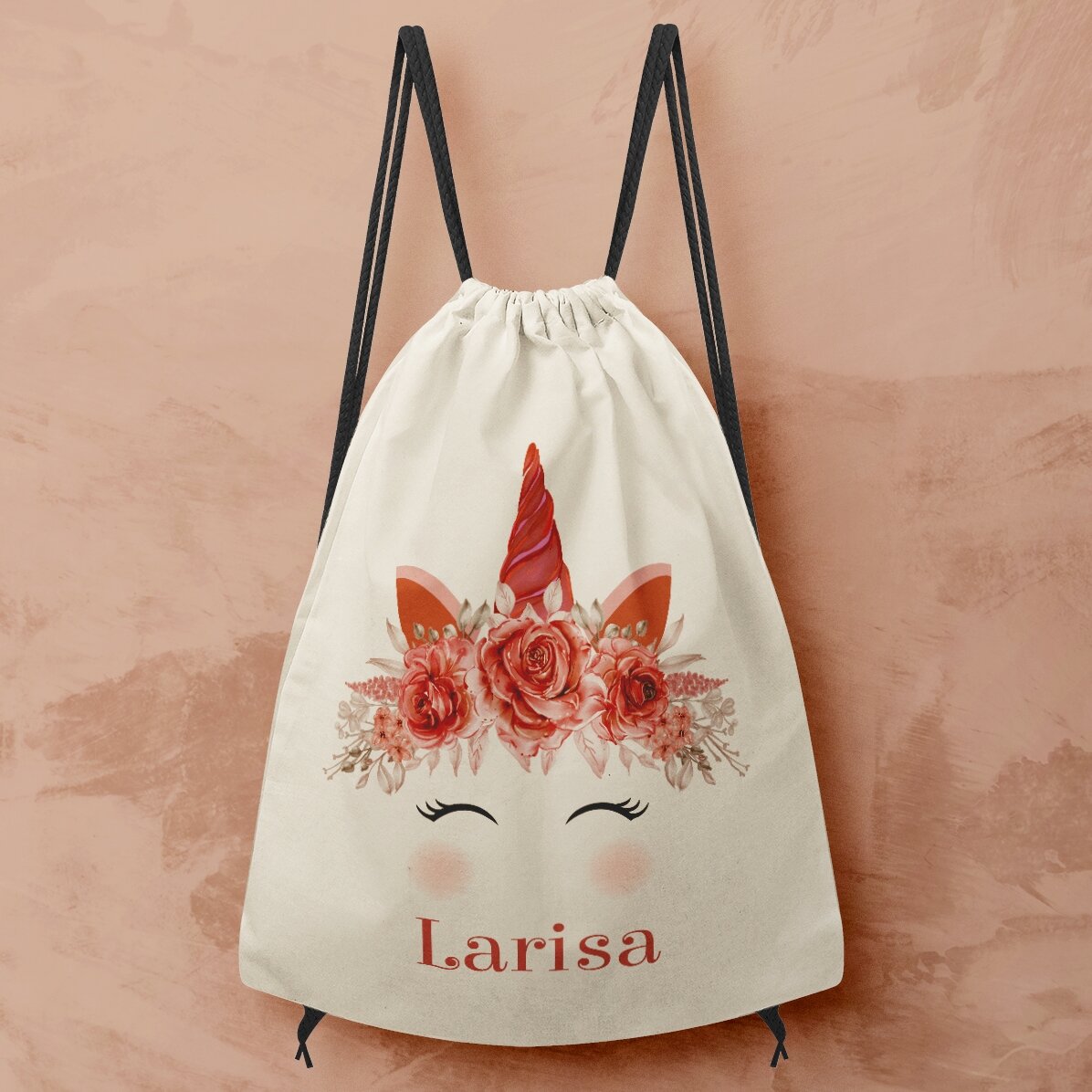 Mochila personalizada con texto - Unicornio