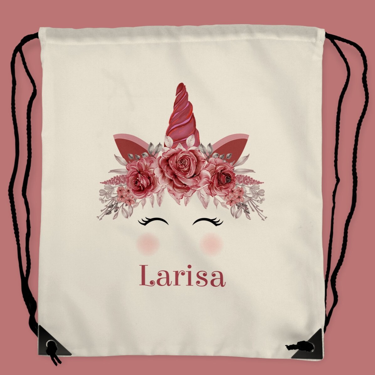 Mochila personalizada con texto - Unicornio
