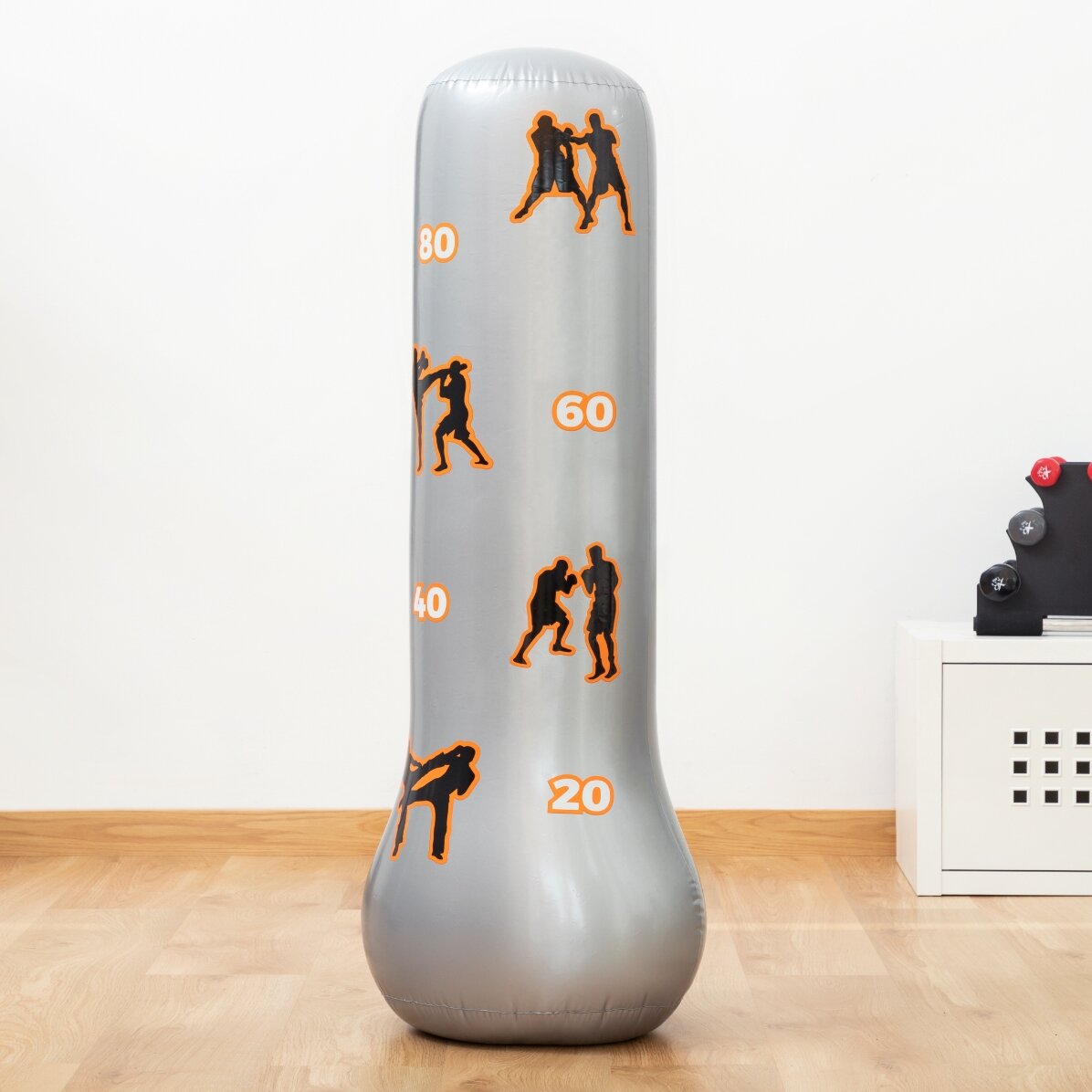 Inflatable boxing bag for children with stand