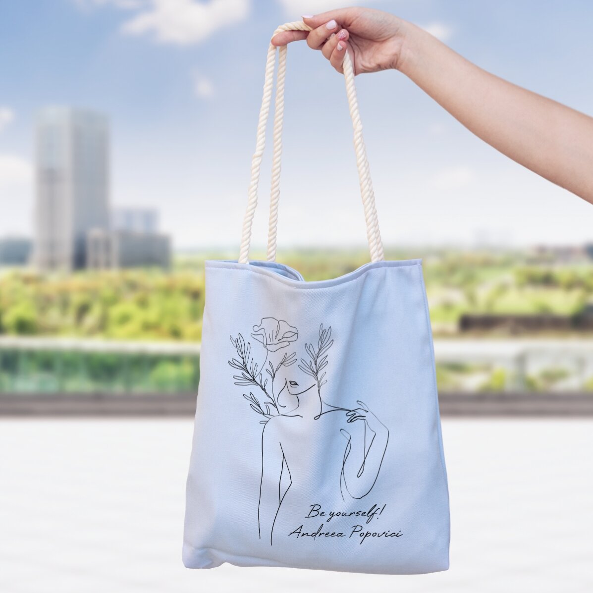 Personalised bag with text - Be yourself!