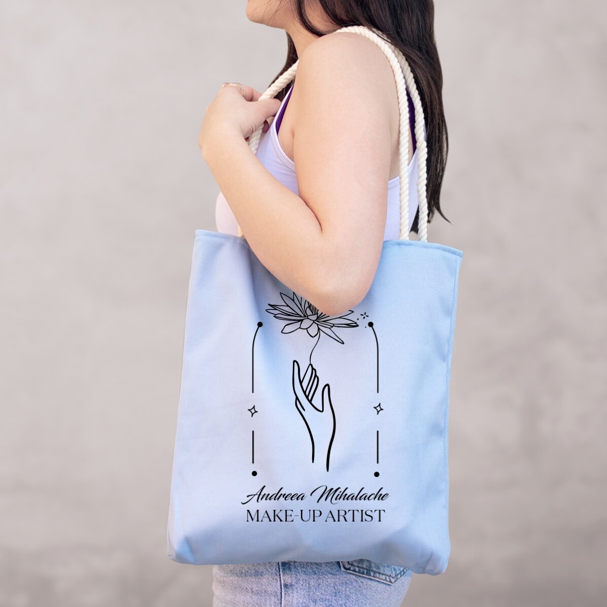 Personalised bag with text - Floral