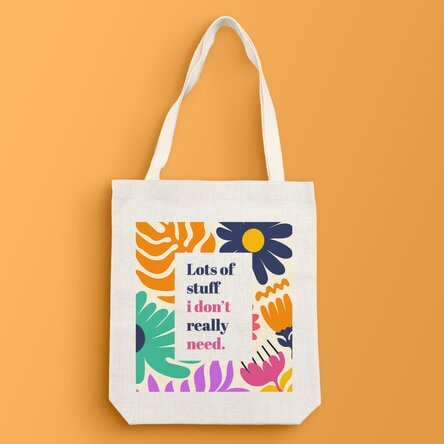 Personalised bag with text - Flowers