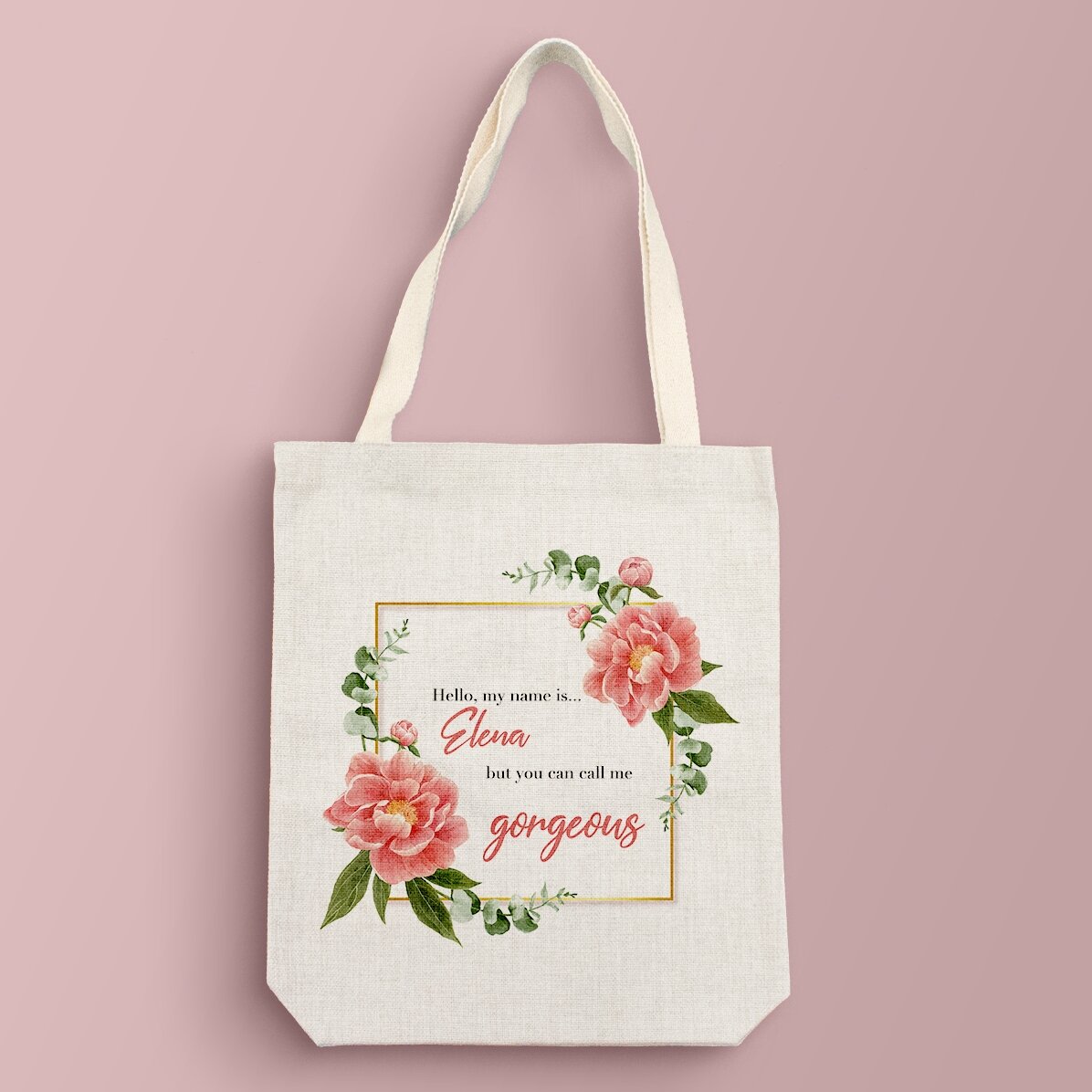 Personalised bag with text - Gorgeous