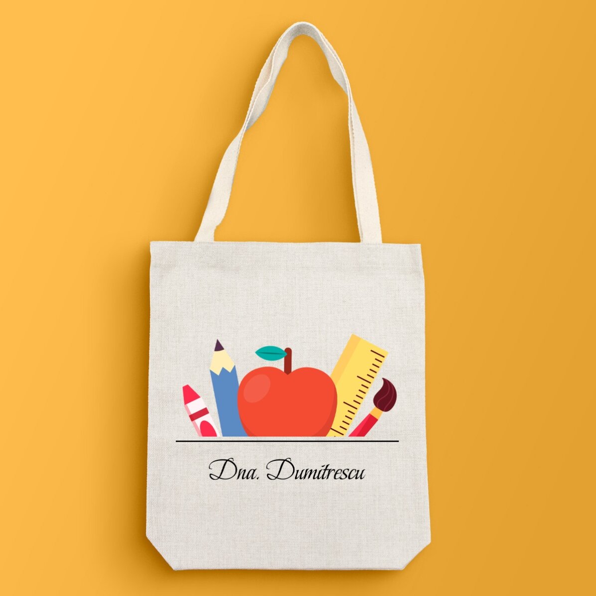 Bolso personalizado con texto para profesores