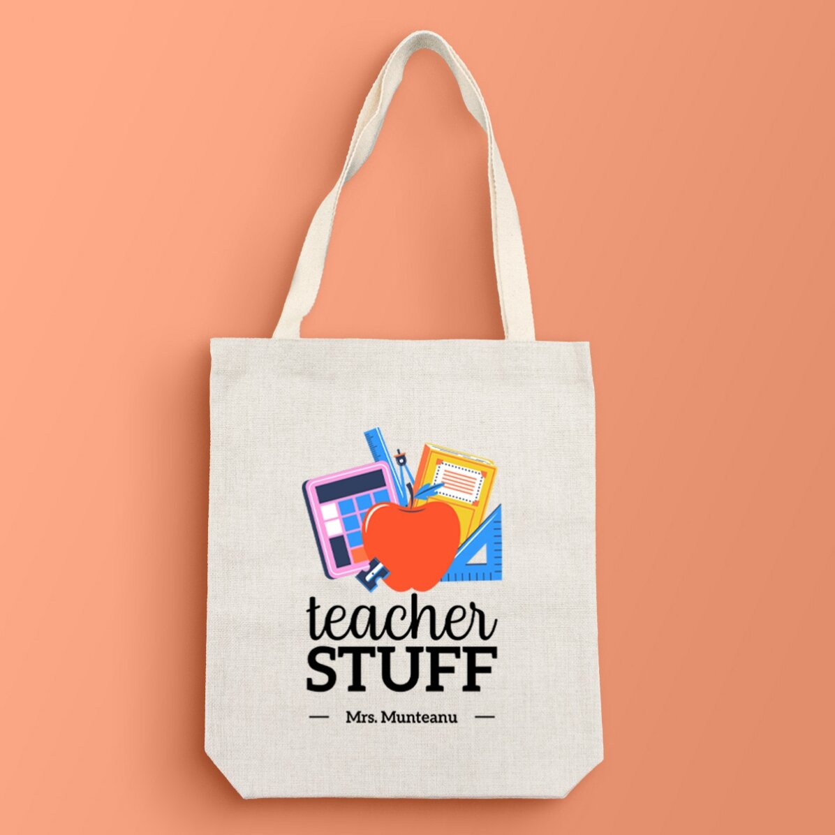 Personalised bag with text - Teacher Stuff