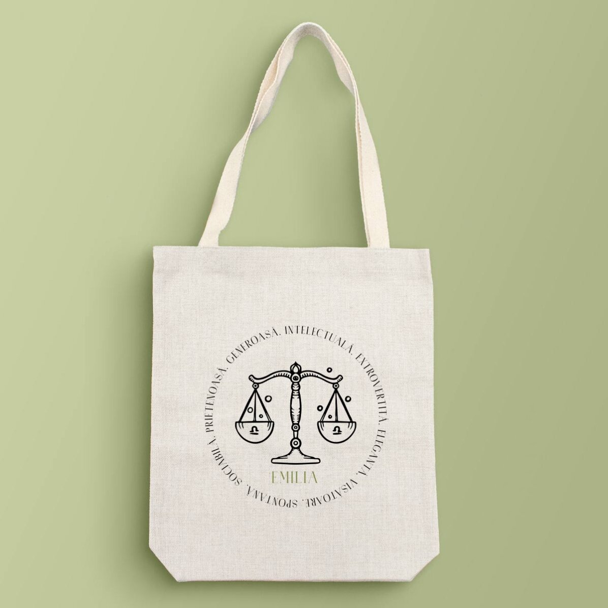Bolso personalizado con texto - Signo del zodiaco: Libra