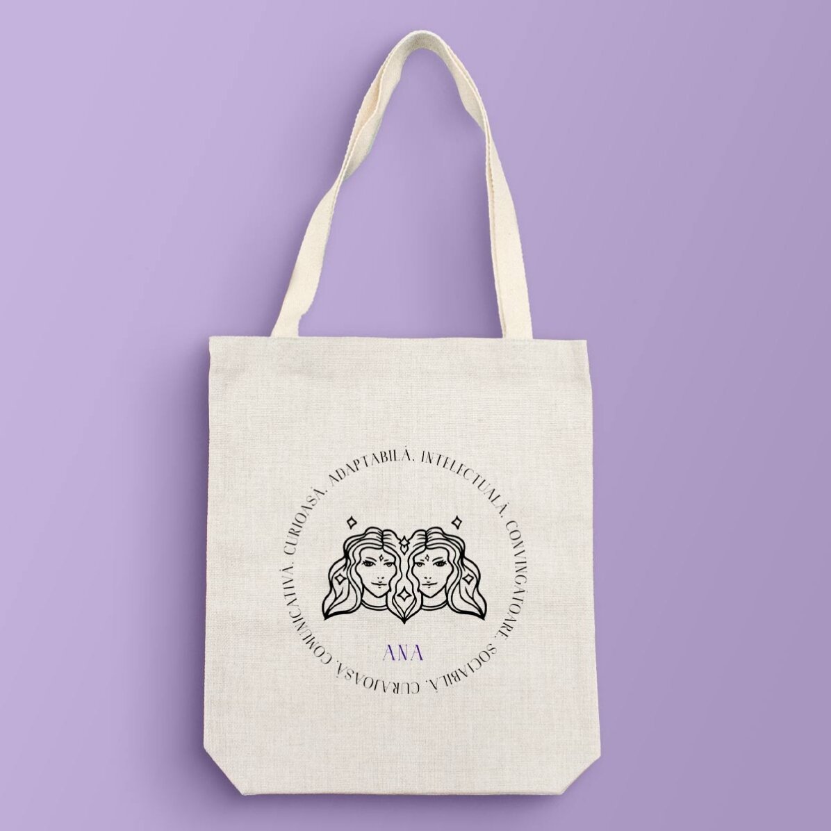 Bolso personalizado con texto - Signo de Géminis