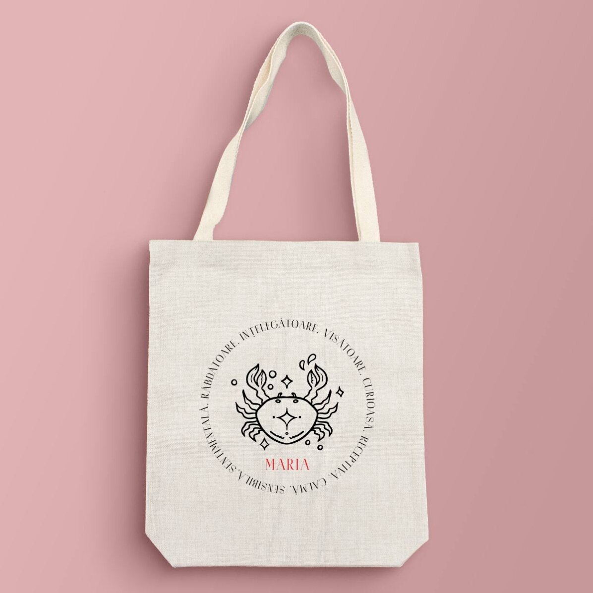 Bolso personalizado con texto - Signo del Cáncer