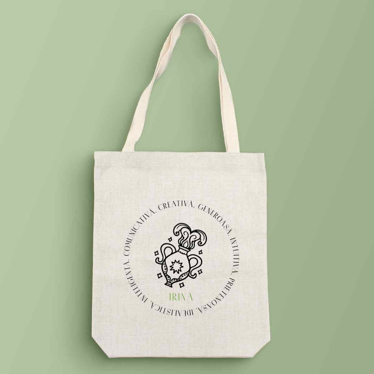 Bolso personalizado con texto - Signo del Acuario