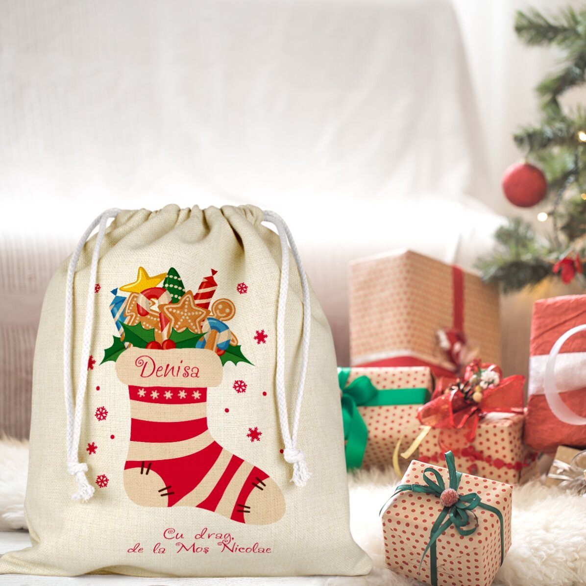 Medium gift bag personalised with text - Soseta magica