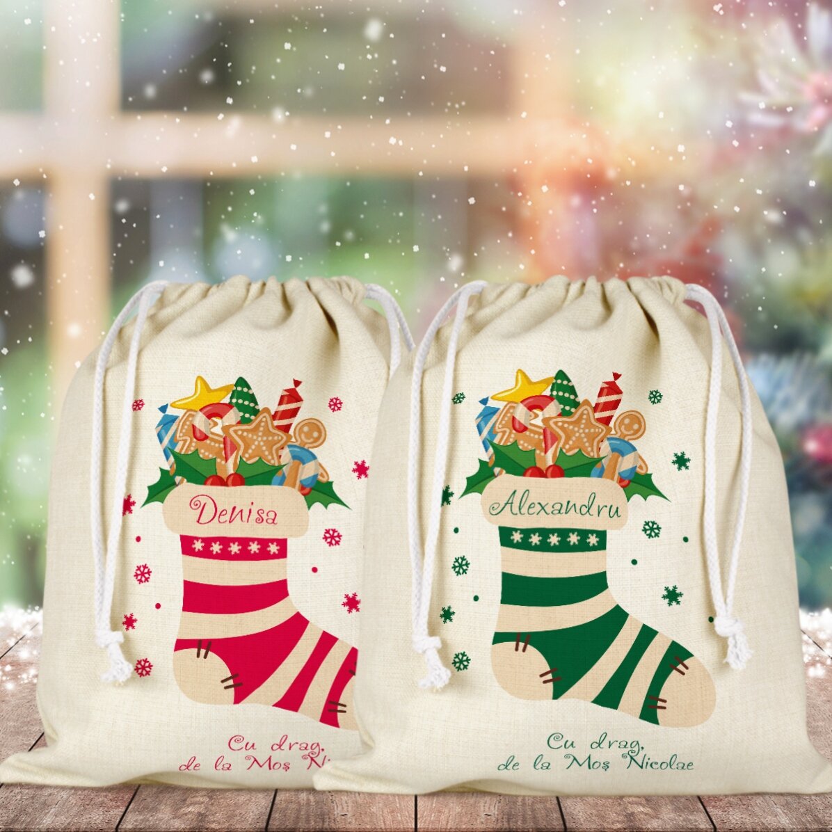 Medium gift bag personalised with text - Soseta magica