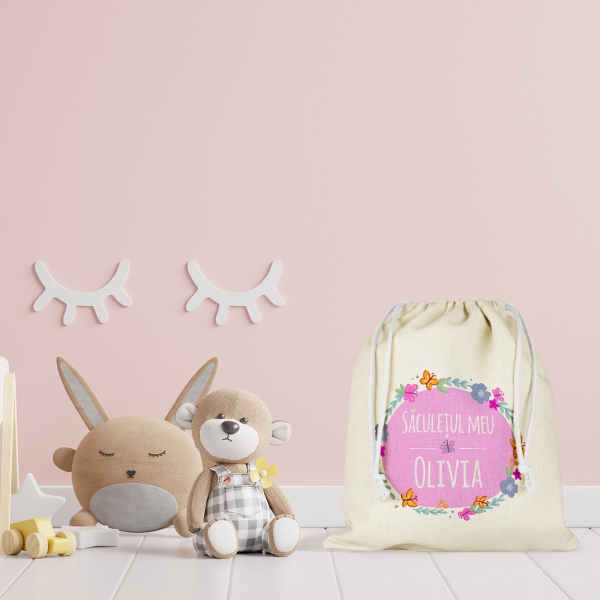 Bolsa mediana personalizada con nombre - Niña