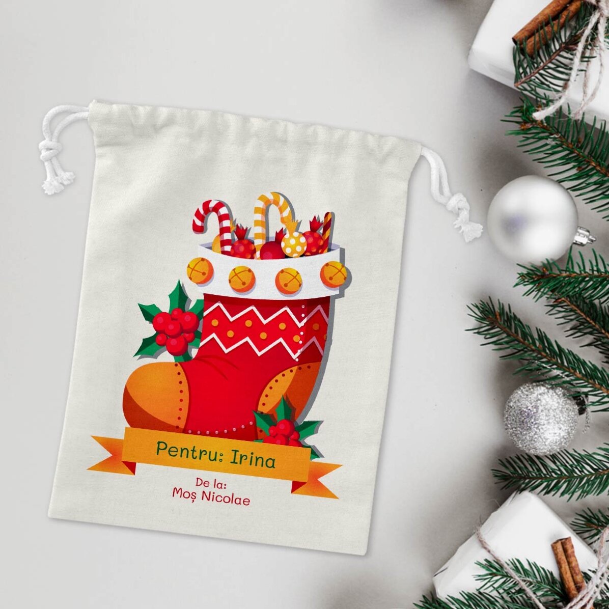 Bolsita pequeña para regalos personalizada con nombre - de San Nicolás