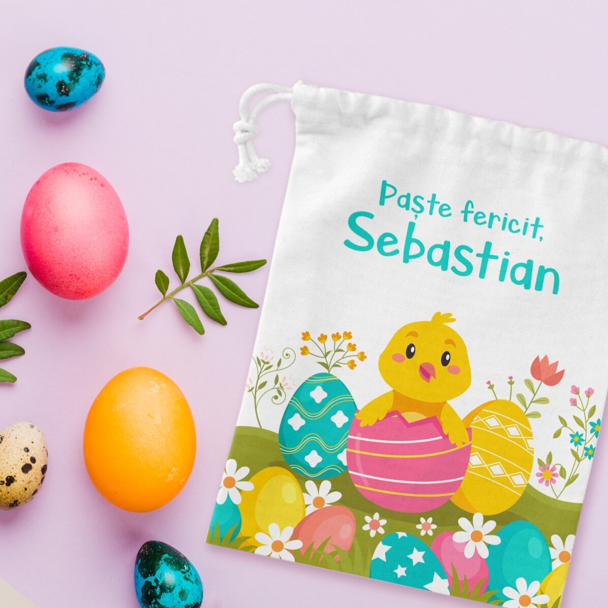 Bolsita pequeña para regalos personalizada con texto - Pascua