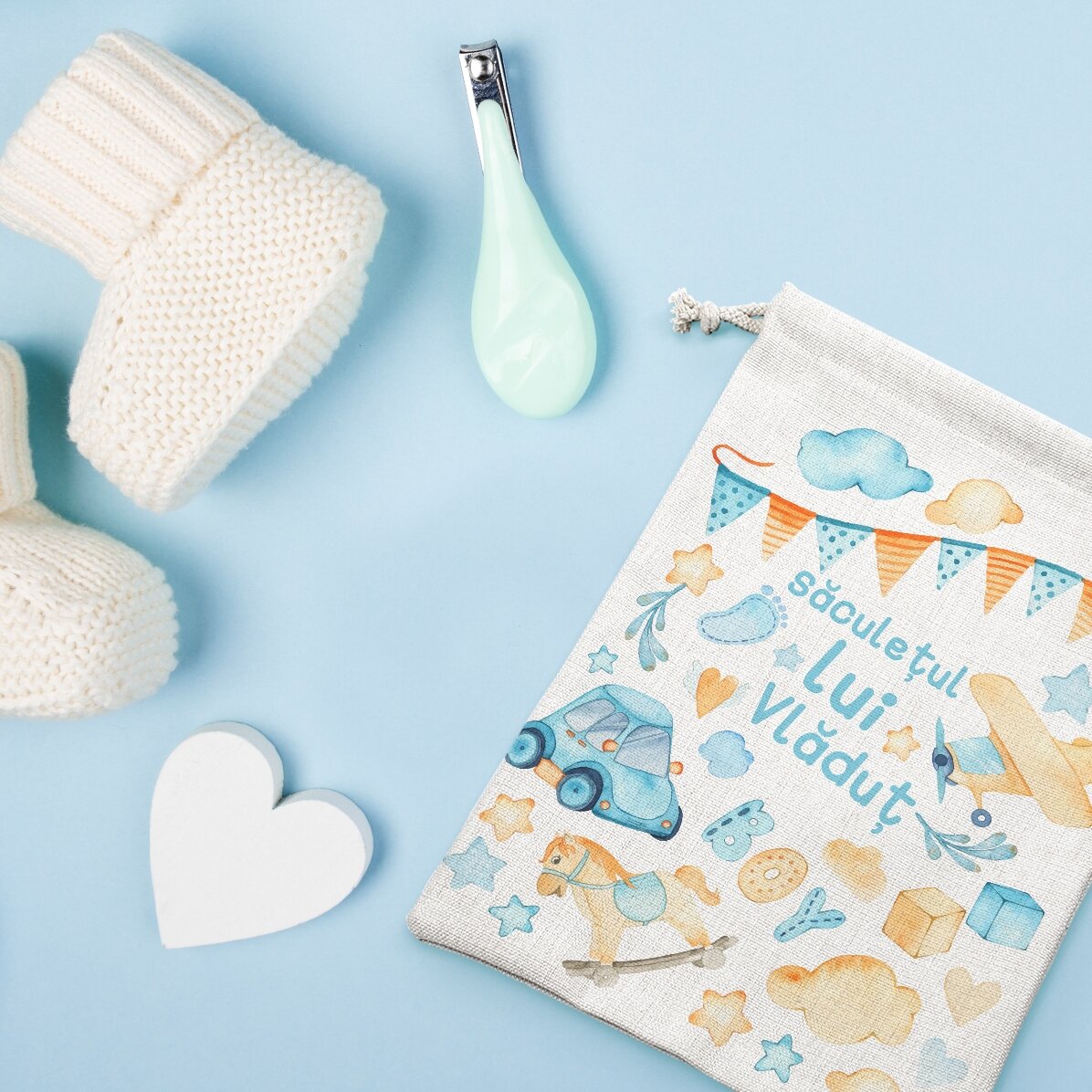 Bolsita pequeña para regalos personalizada con texto - Watercolour
