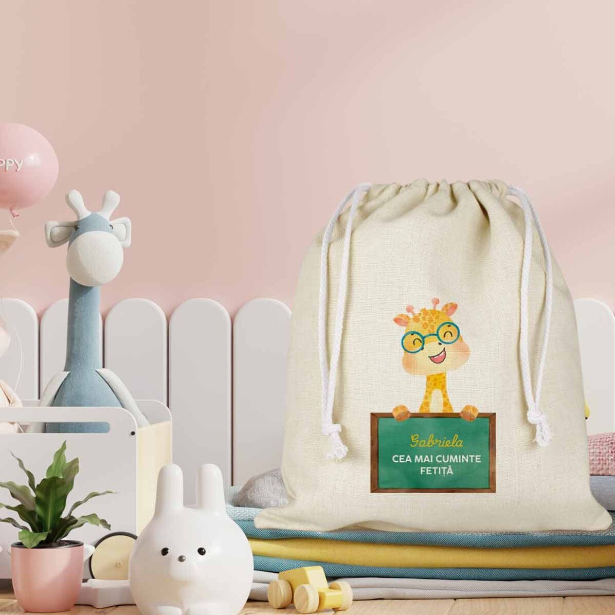 Bolsita para la guardería personalizada con mensaje - Cute