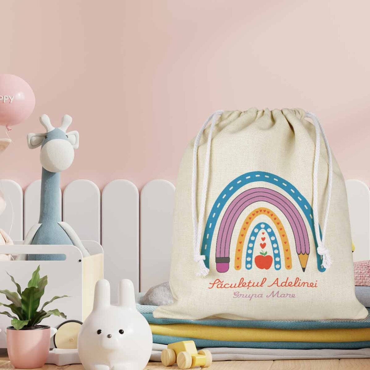 Bolsita para la guardería personalizada con texto - Cute