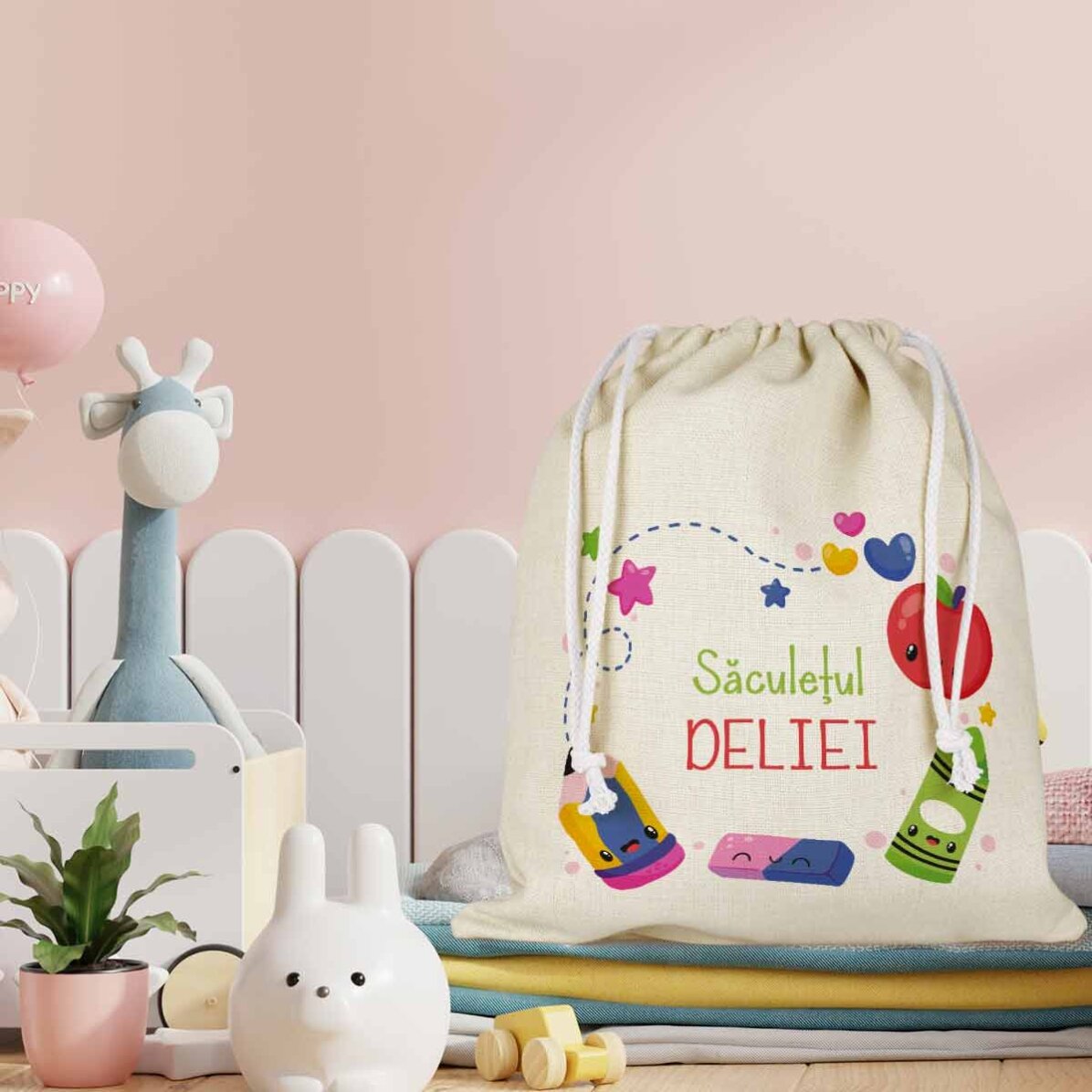 Bolsa para la guardería personalizada con texto - Colors