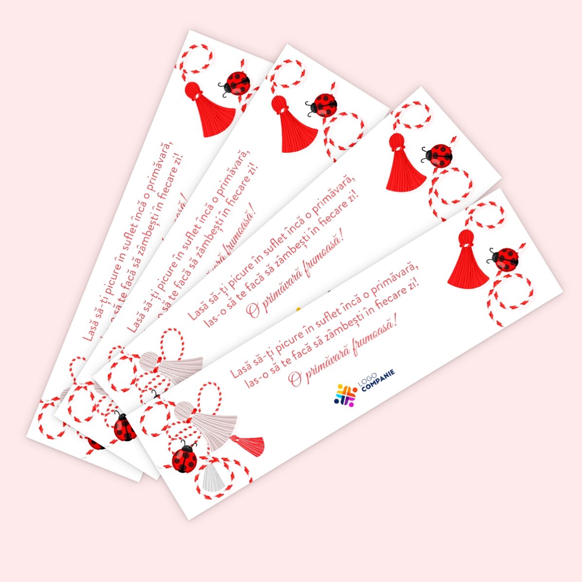 Marcapáginas personalizado con logotipo y mensaje