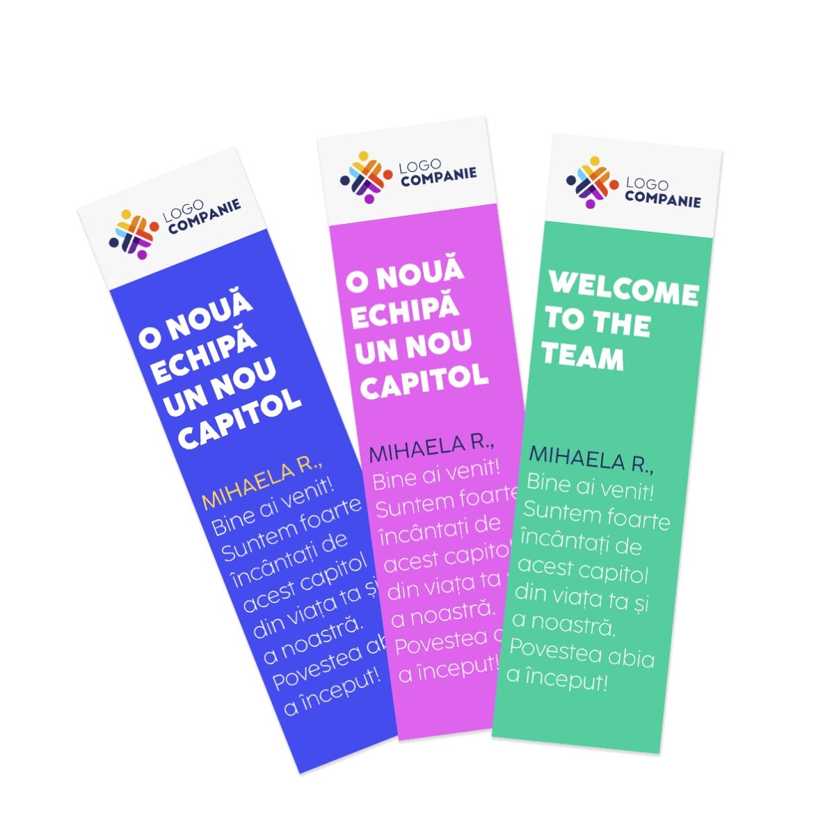 Marcapáginas personalizado con logotipo y mensaje - Welcome