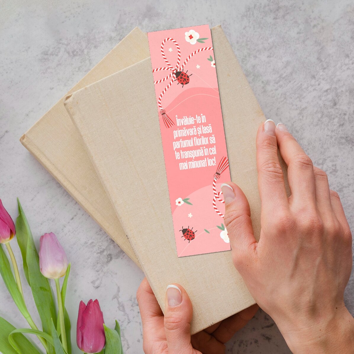 Marcapáginas personalizado con mensaje