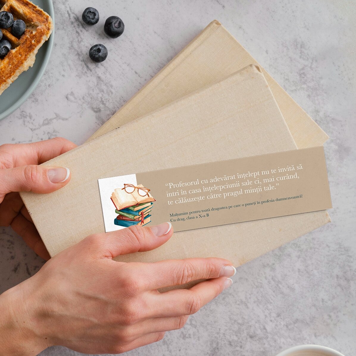 Personalised bookmark with message for teachers