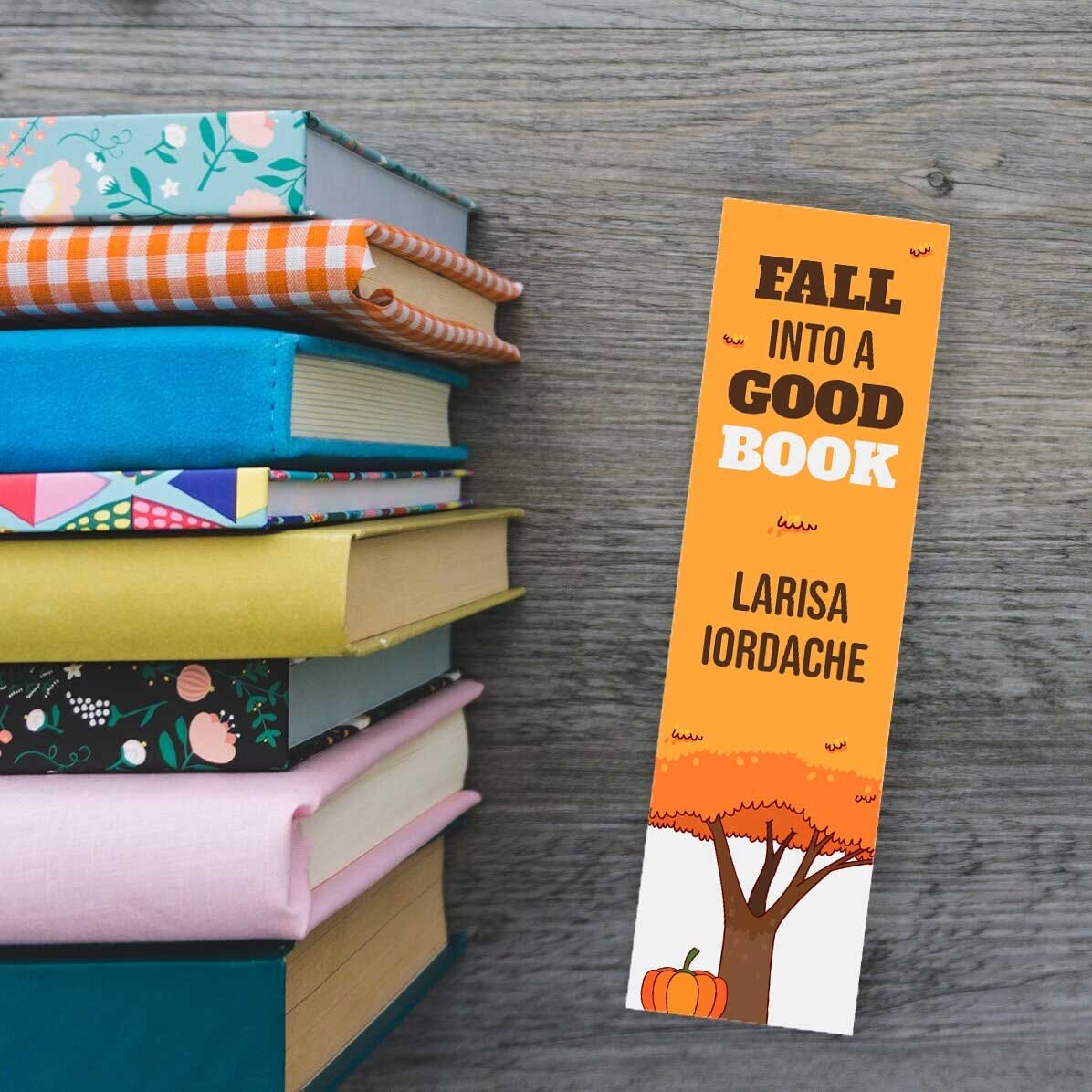 Personalised bookmark with message - Autumn