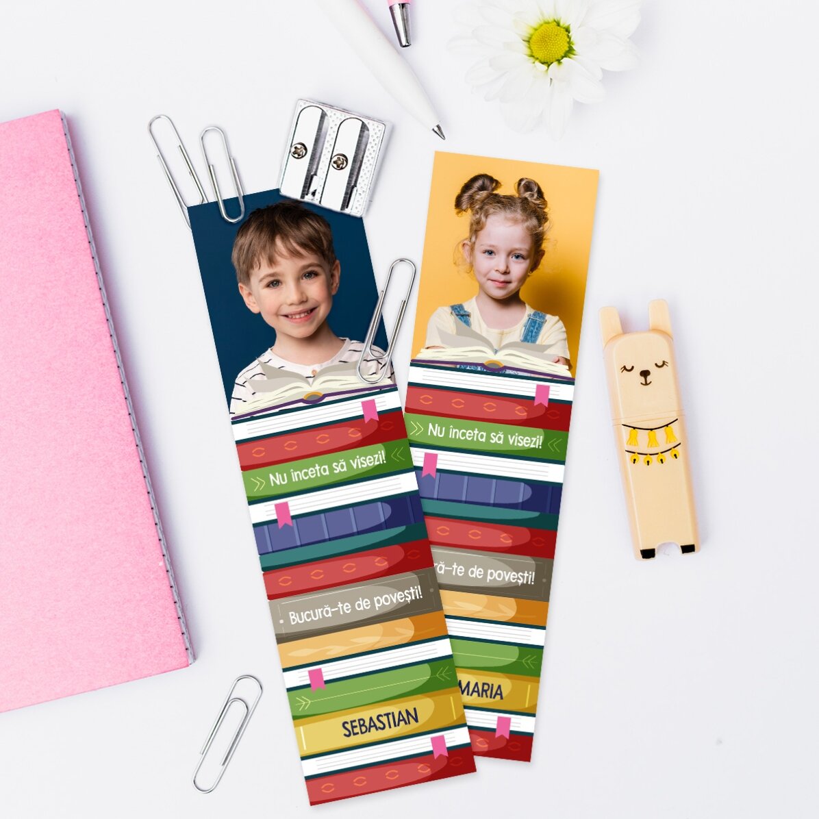 Marcapáginas personalizado con foto y texto - Amante de los libros