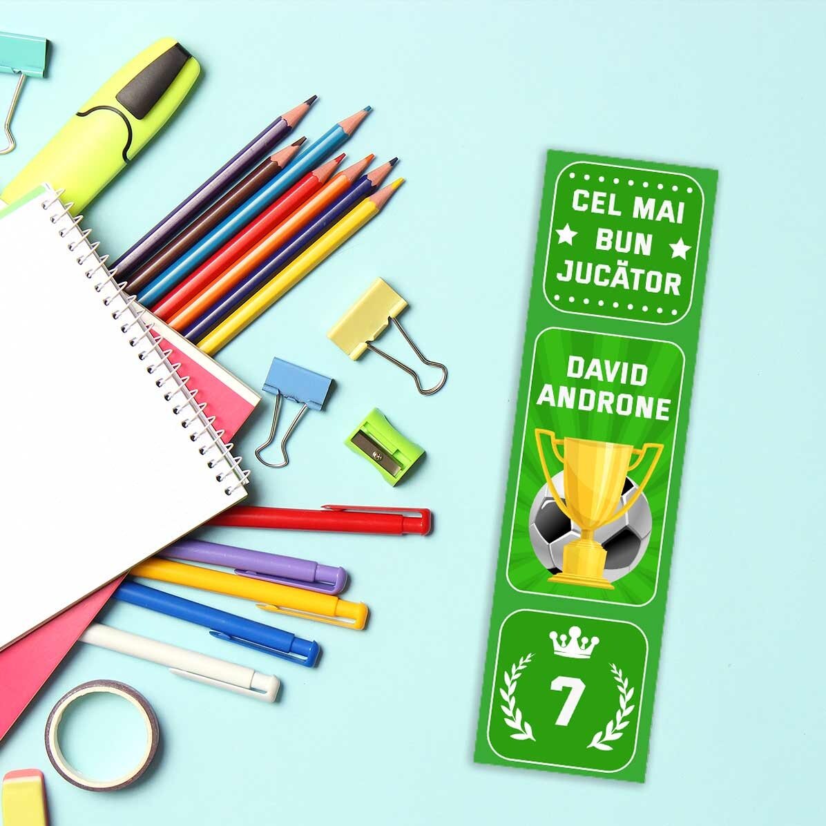 Marcapáginas personalizado con texto - Fútbol