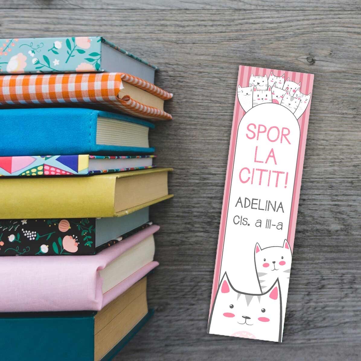 Marcapáginas personalizado con texto - Kitty
