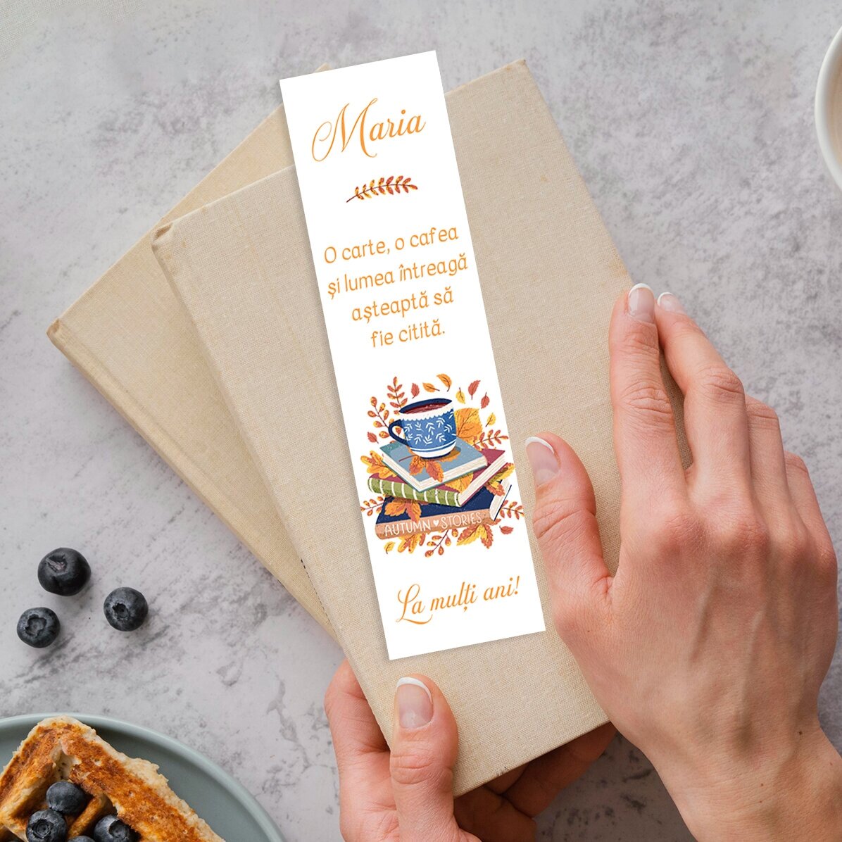 Marcapáginas personalizado con texto - Otoño