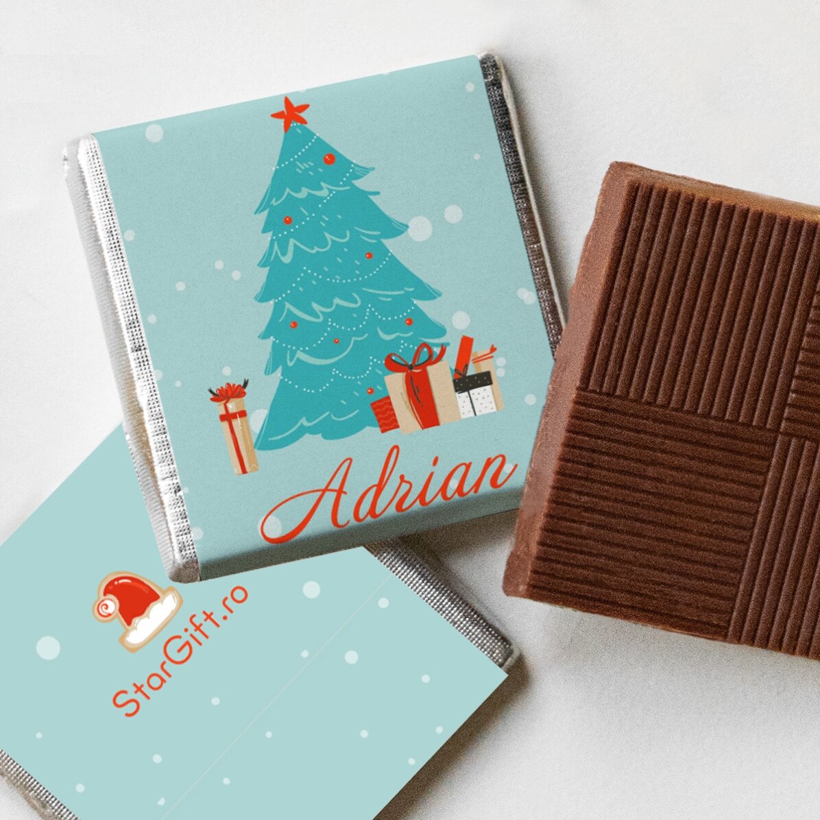 Lote de 10 minichocolates personalizados con nombre - Sweet Christmas
