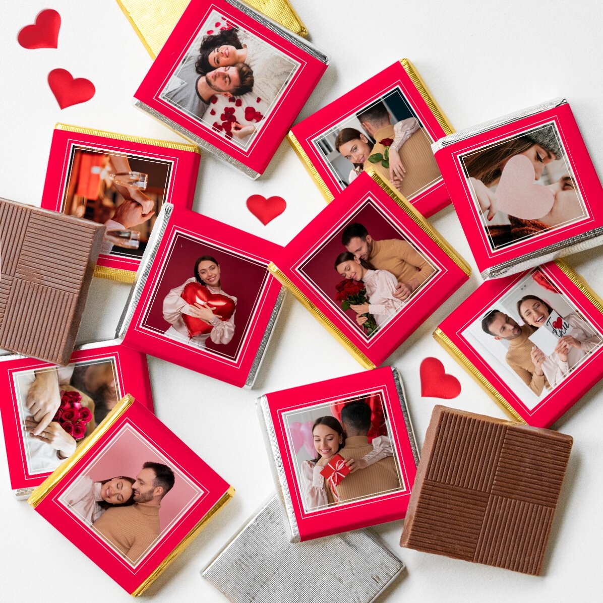Lote de 10 minichocolates personalizados con foto