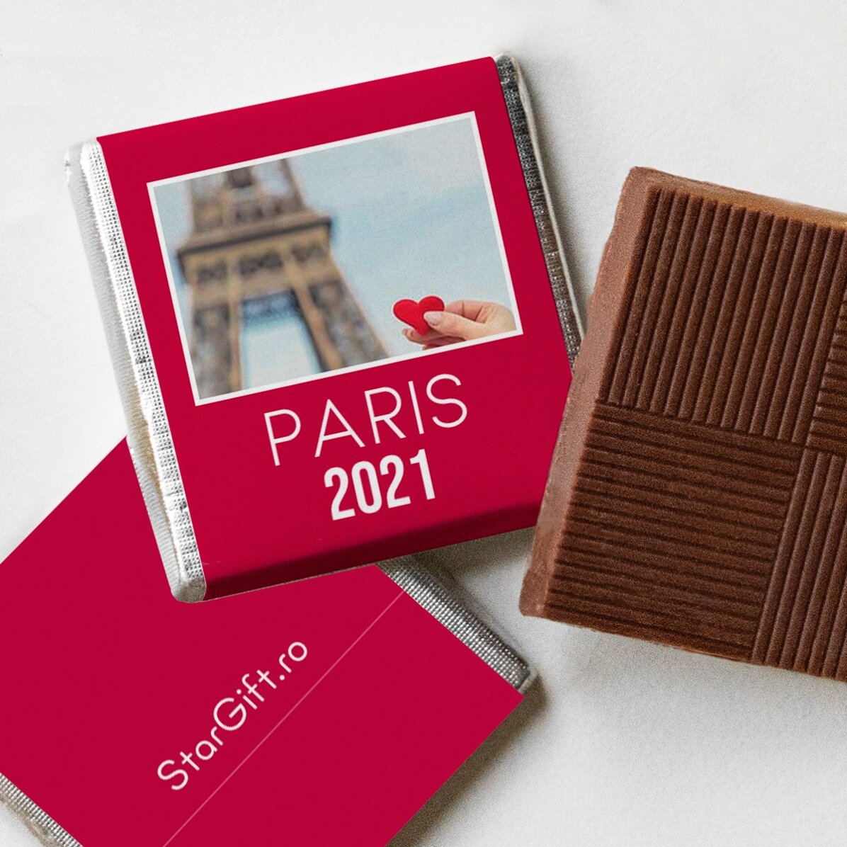 Lote de 10 minichocolates personalizados con fotos y texto