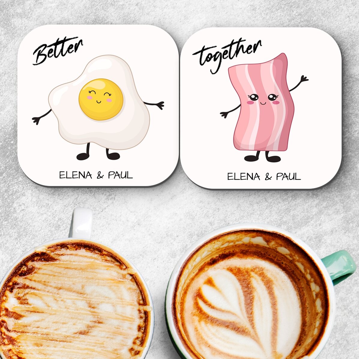 Lote de 2 posavasos personalizados con texto - Better Together