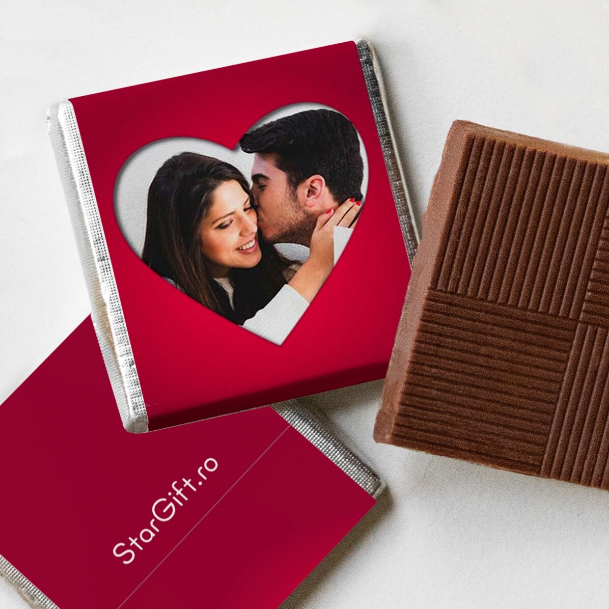 Lote de 5 minichocolates personalizados con fotos y texto - Love