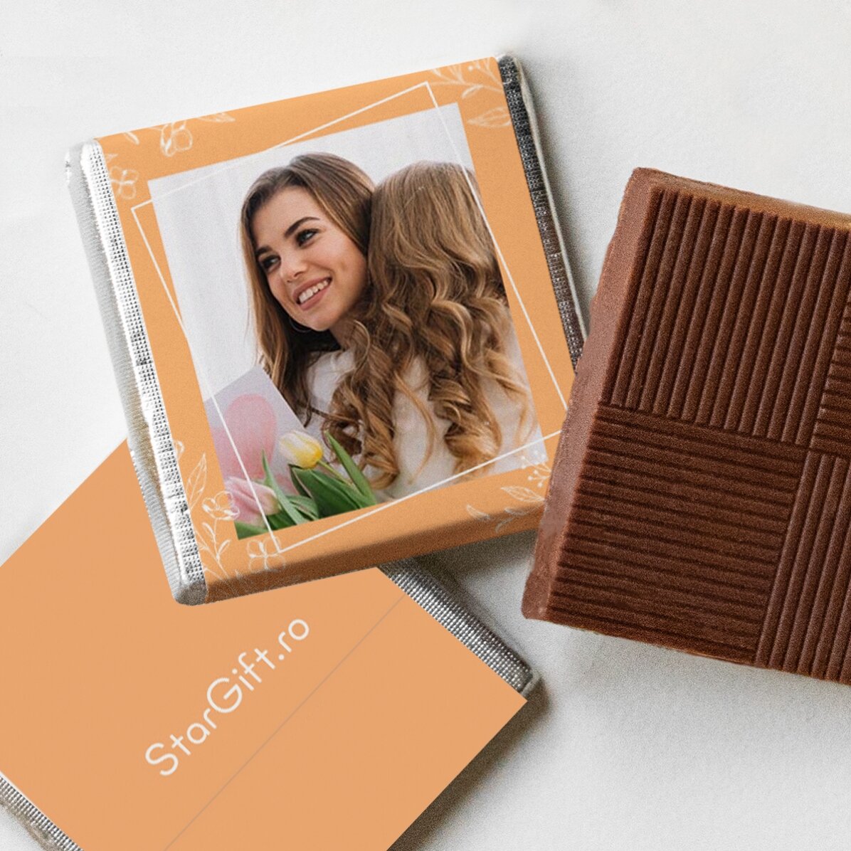 Lote de 5 minichocolates personalizados con fotos y texto - Mamá
