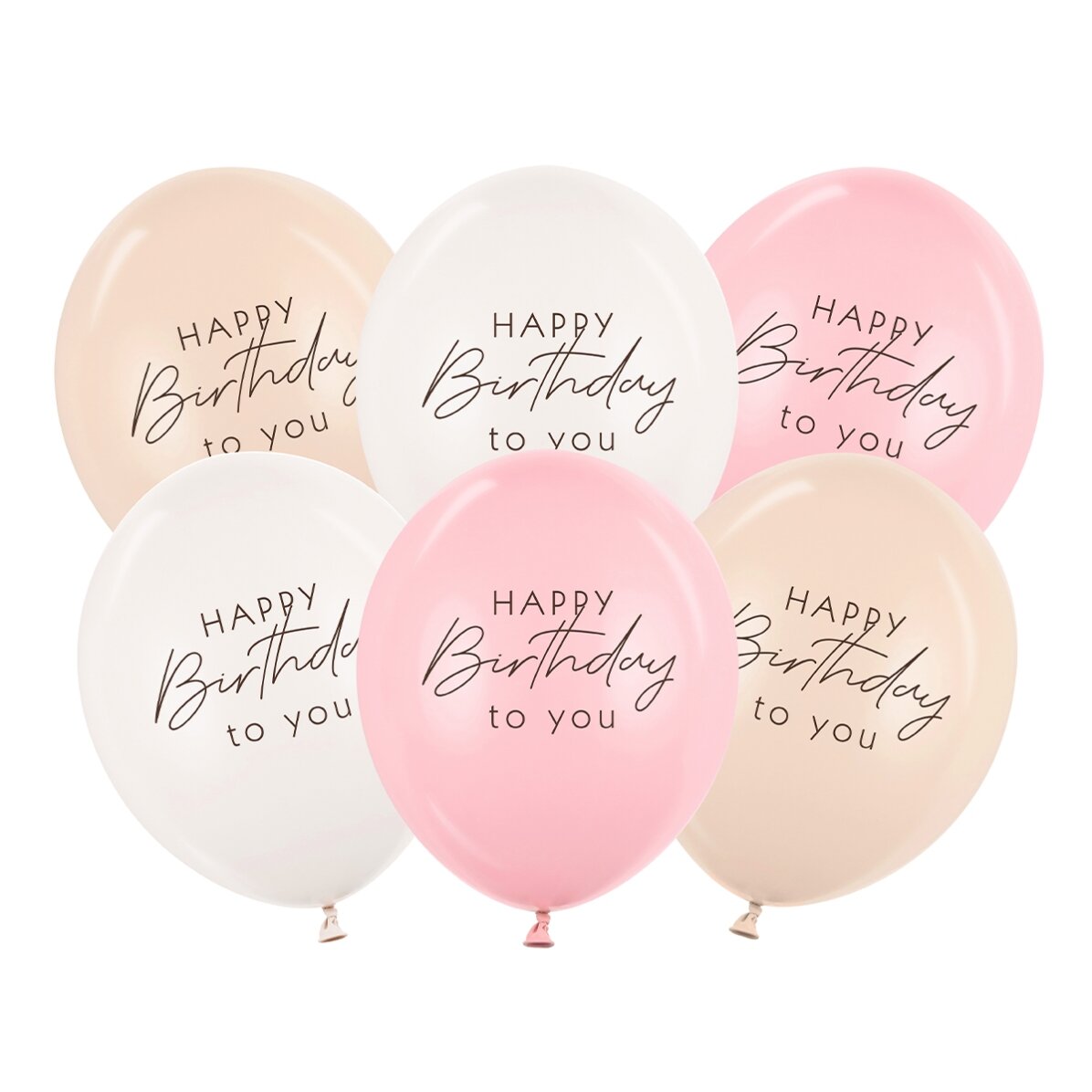 Lote de 6 globos - Birthday Pink