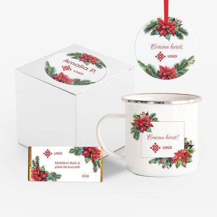 Lote de regalo de Navidad personalizado con logotipo y mensaje - Navidad
